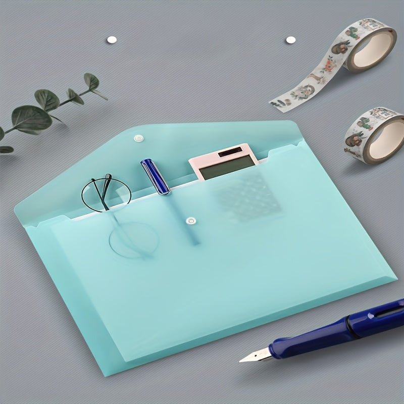 10pcs\u002F20pcs\u002F5pcs A4  File Folder with Buckle Closure, Transparent Thickened Document Storage Bag, Suitable for Students And Office Use, Office File Folder Fashion Document Storage