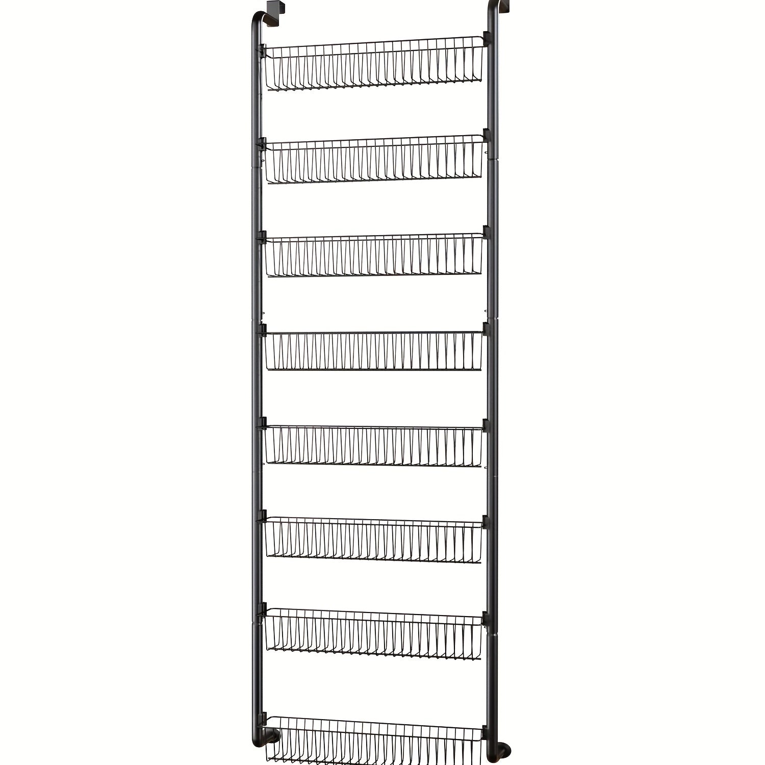 6\u002F8-Tier Door Rack - Metal Spice Organizer for Storage - Versatile Door-Mounted Storage Shelf for Kitchen, Pantry, Laundry Room & Bathroom - Multifunctional Organizer in Black & White - Perfect Kitchen Organizers And Storage Tools