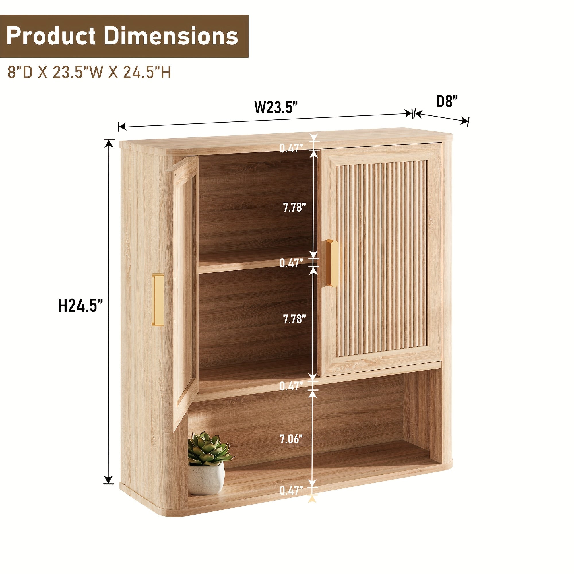 Natural Oak Medicine Cabinet Natural Oak Wood Medicine Cabinet with Adjustable Shelves - Bathroom Storage Over The Toilet Organizer for Laundry Room, Kitchen & Living Room